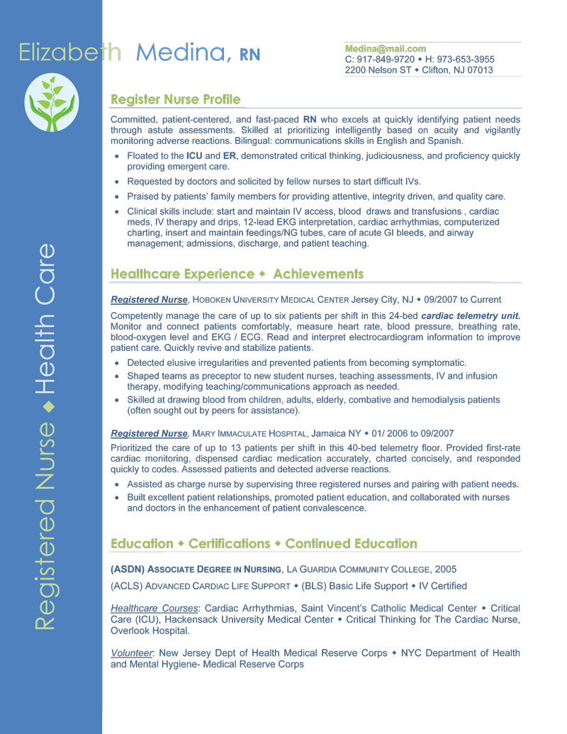 Sample medical surgical nursing resume